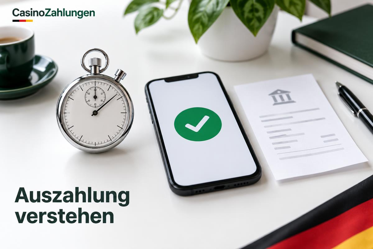 CasinoZahlungen: Stoppuhr und Smartphone zur Einordnung von Auszahlungen
